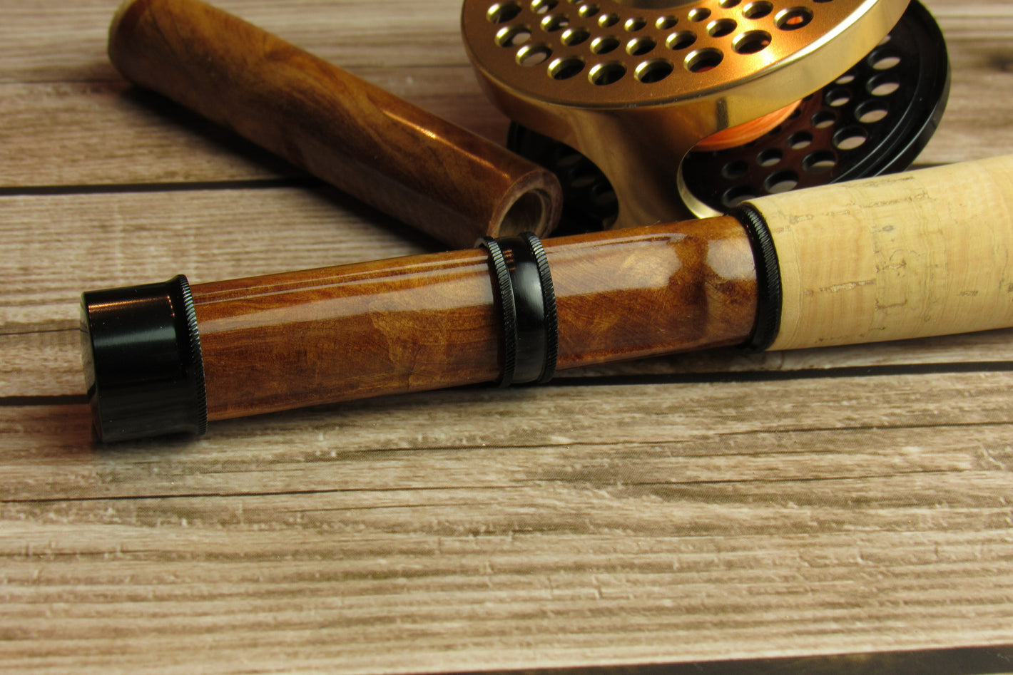 Avante Premium Cap & Ring Downlock  Fliegenruten Rollenhalter inkl. Burl Insert