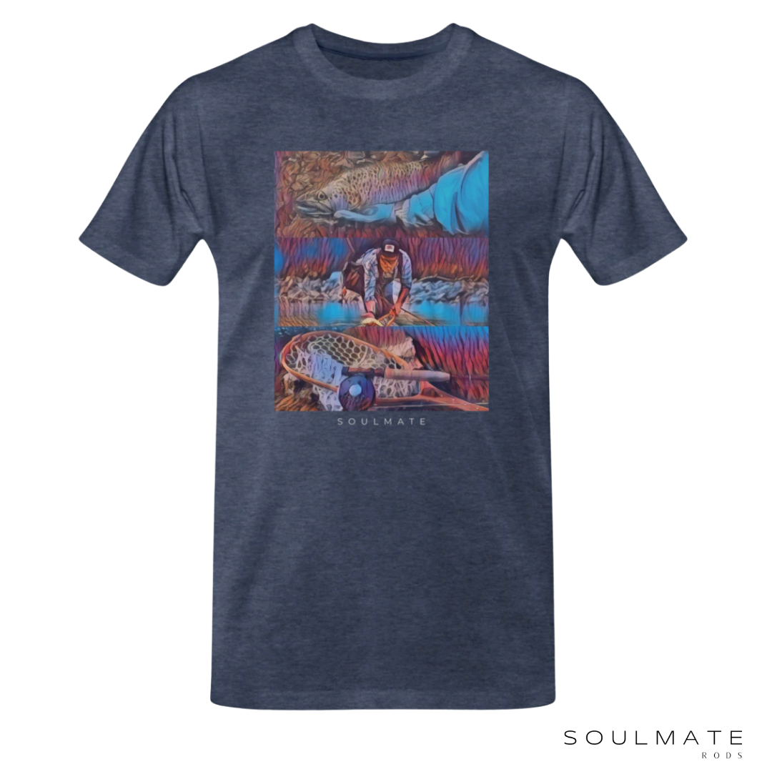 Soulmate T-Shirt Blue Melange FISH PSYCHO TEE