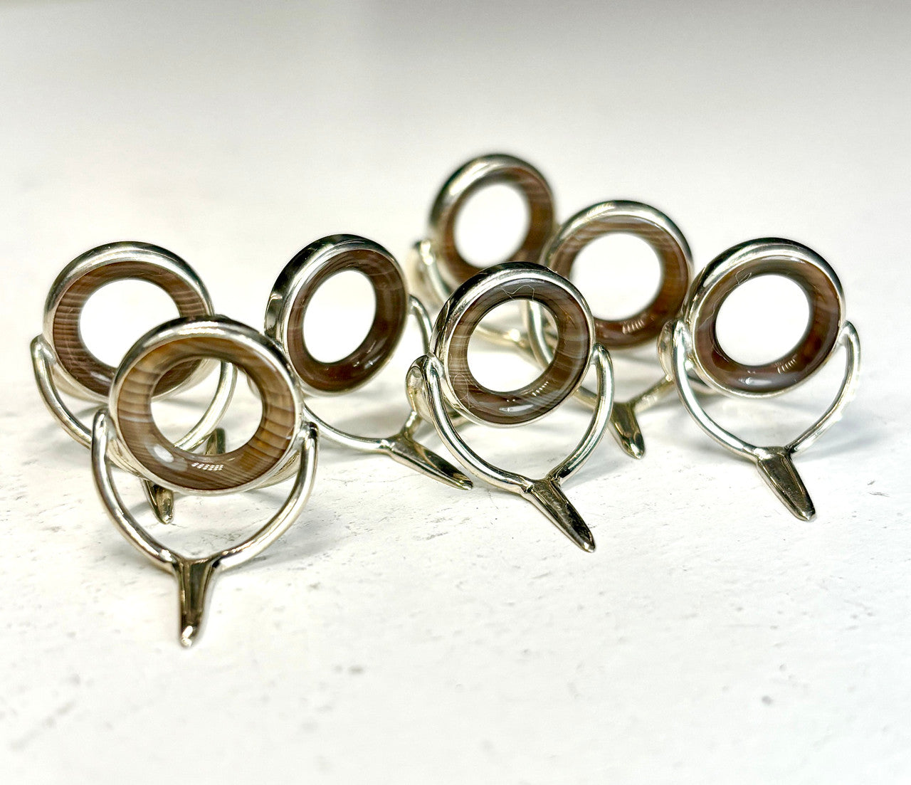 Struble USA Agate 12mm Ring - BANDED MILK CHOCOLATE - Black Nickel