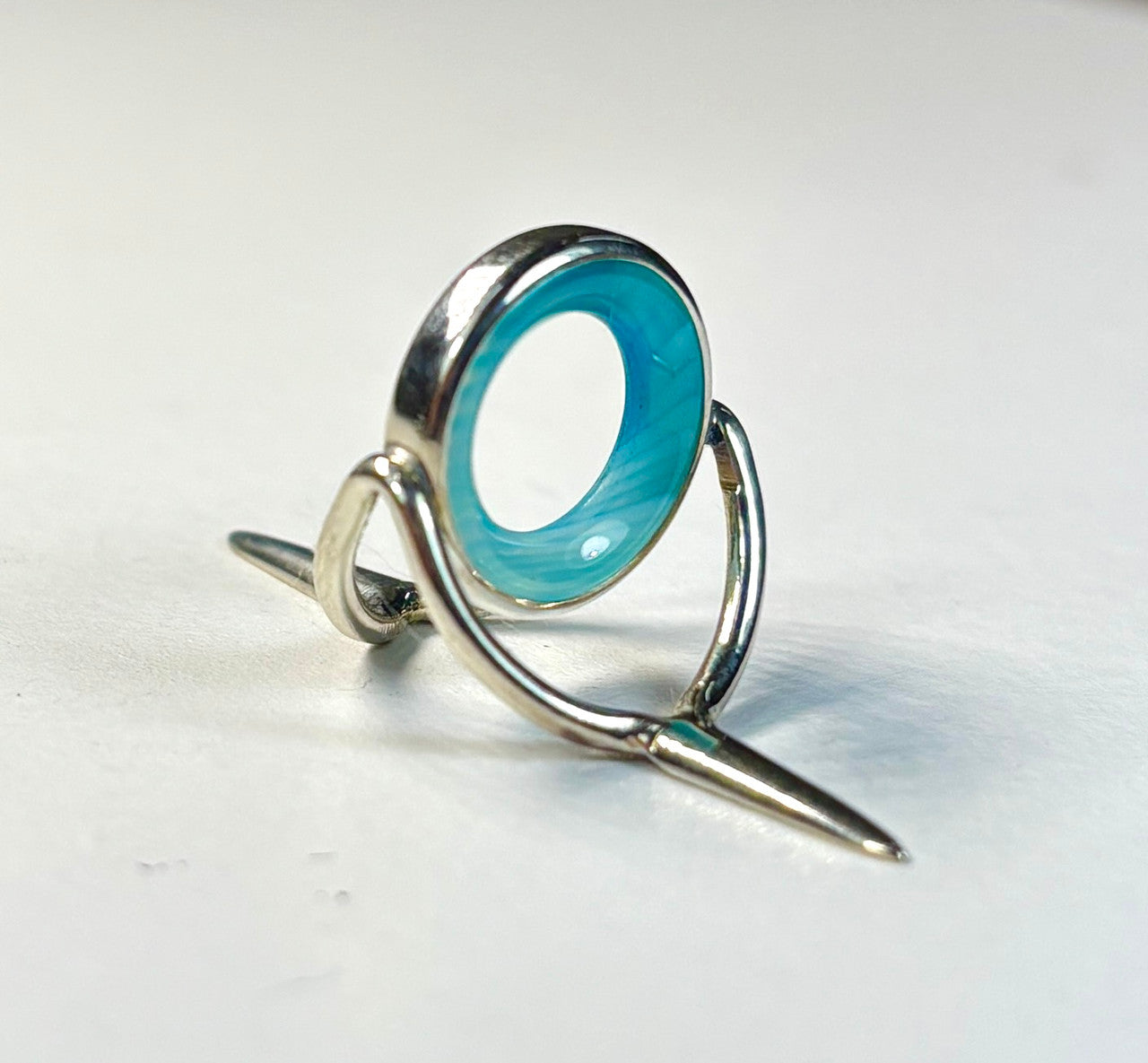 Struble USA Agate 10mm Ring - ICE BLUE BANDED