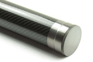 Tube de tige en carbone 84 cm - quincaillerie en titane brillant / foncé