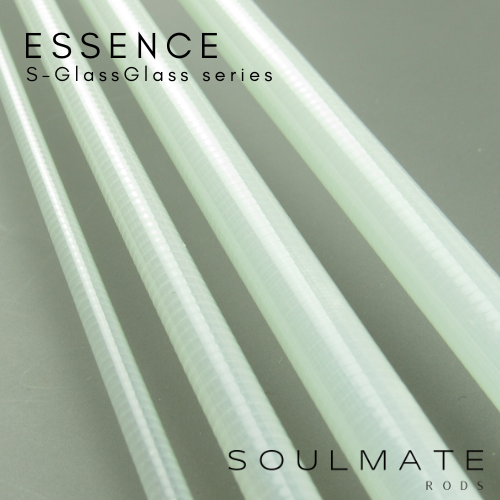 Canne à mouche Soulmate Essence II S-Glass en fibre de verre, blank 764 - 7,6 pi, 4 poids, 4 pièces, transparent