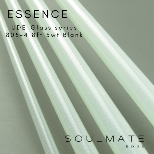 Soulmate Essence UD S-Glass Fiberglass Blank 805 - 8ft 5wt 4pc clear