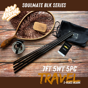 Soulmate Black Series 705 Fiberglass Packlight Travel Blank 7ft 5wt 5pc