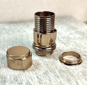 Porte-moulinet Struble D20 Downlock plaqué nickel argent (matériel Skeleton uniquement)