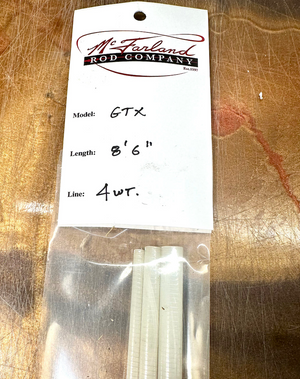McFarland GTX 864 Fliegenruten 8´6ft 4wt Fiberglas Blank