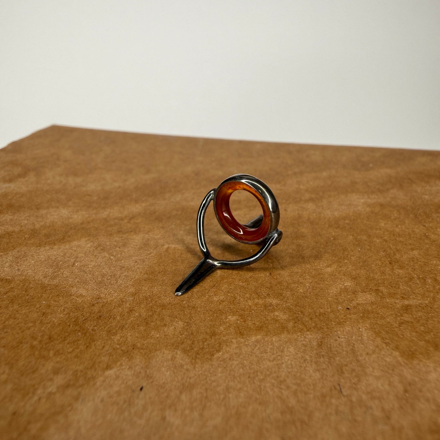 STRUBLE Natural Agate Ring - ORANGE SODA - Dark Nickle Frame