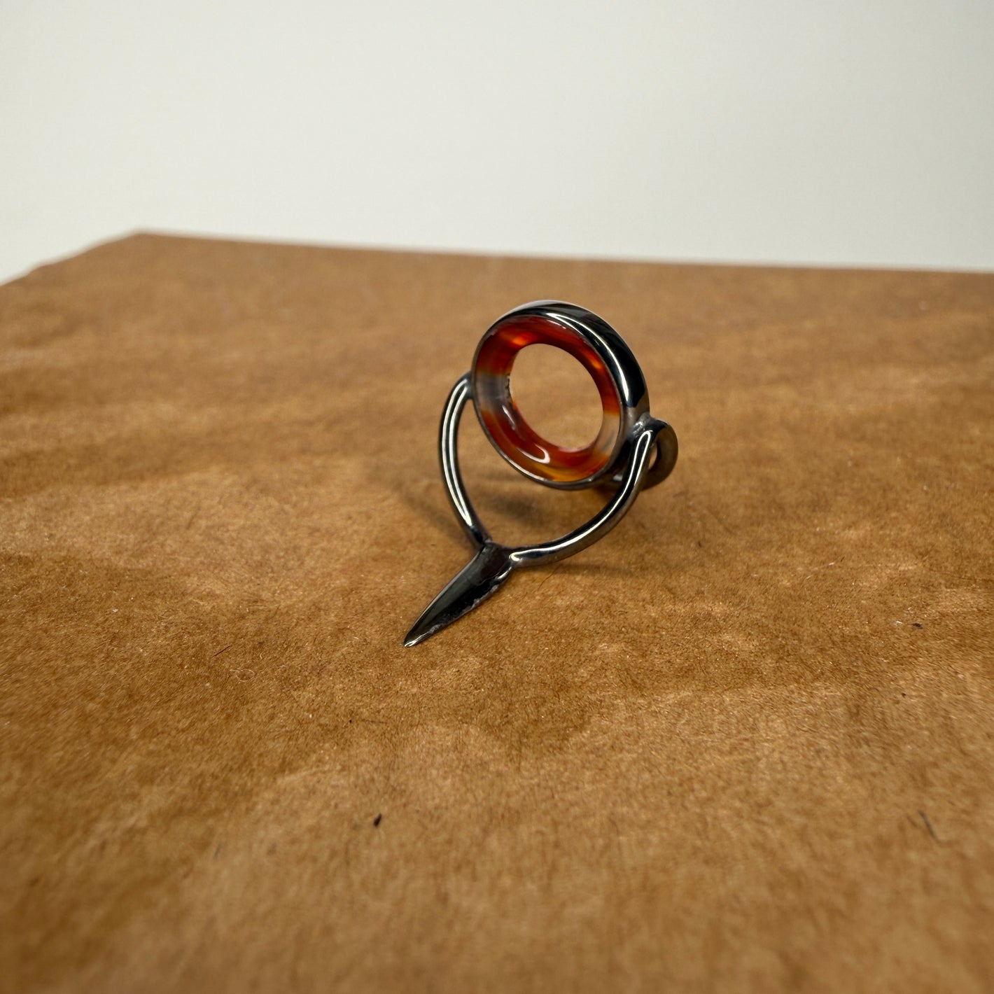 STRUBLE Natural Agate Ring - Tropical Sunset - Dark Nickle Frame