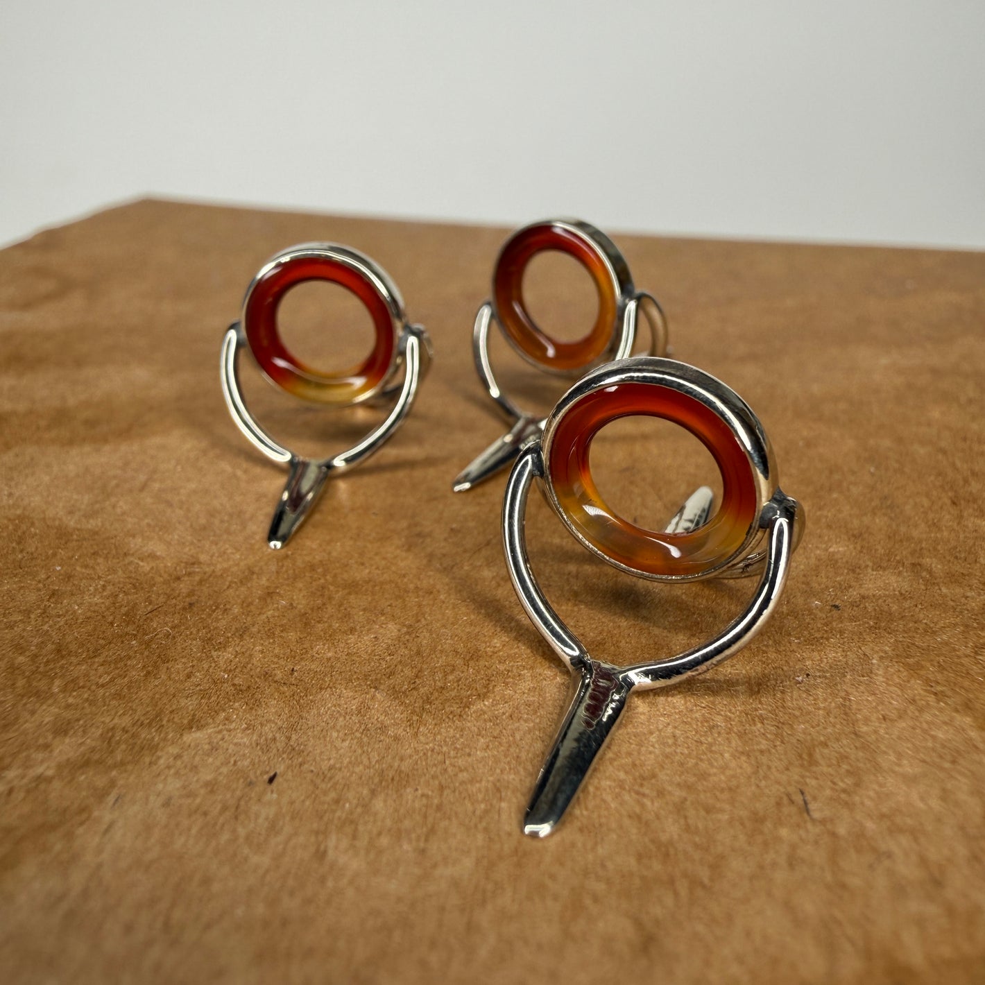 STRUBLE USA - TROPICAL SUNSET - Bright Nickle Frame 10mm Agate Guide Ring