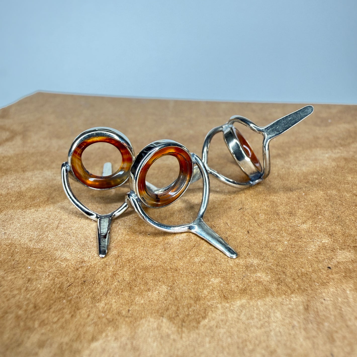 STRUBLE USA - CAMPARI SODA - Bright Nickle Frame 10mm Agate Guide Ring