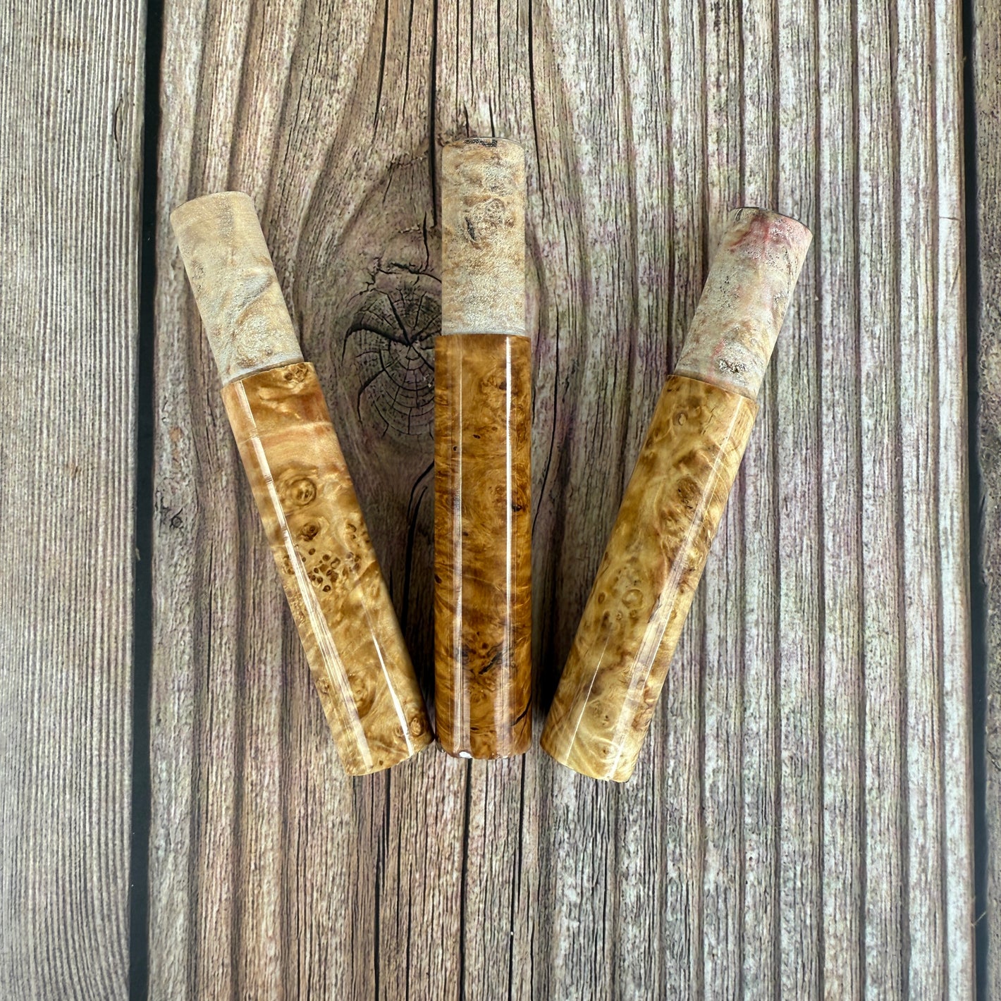 PREMIUM Snakebrand Inserts MAPLE BURL - auch für Lemke Concepts LC1, LC7, Alps RAK7