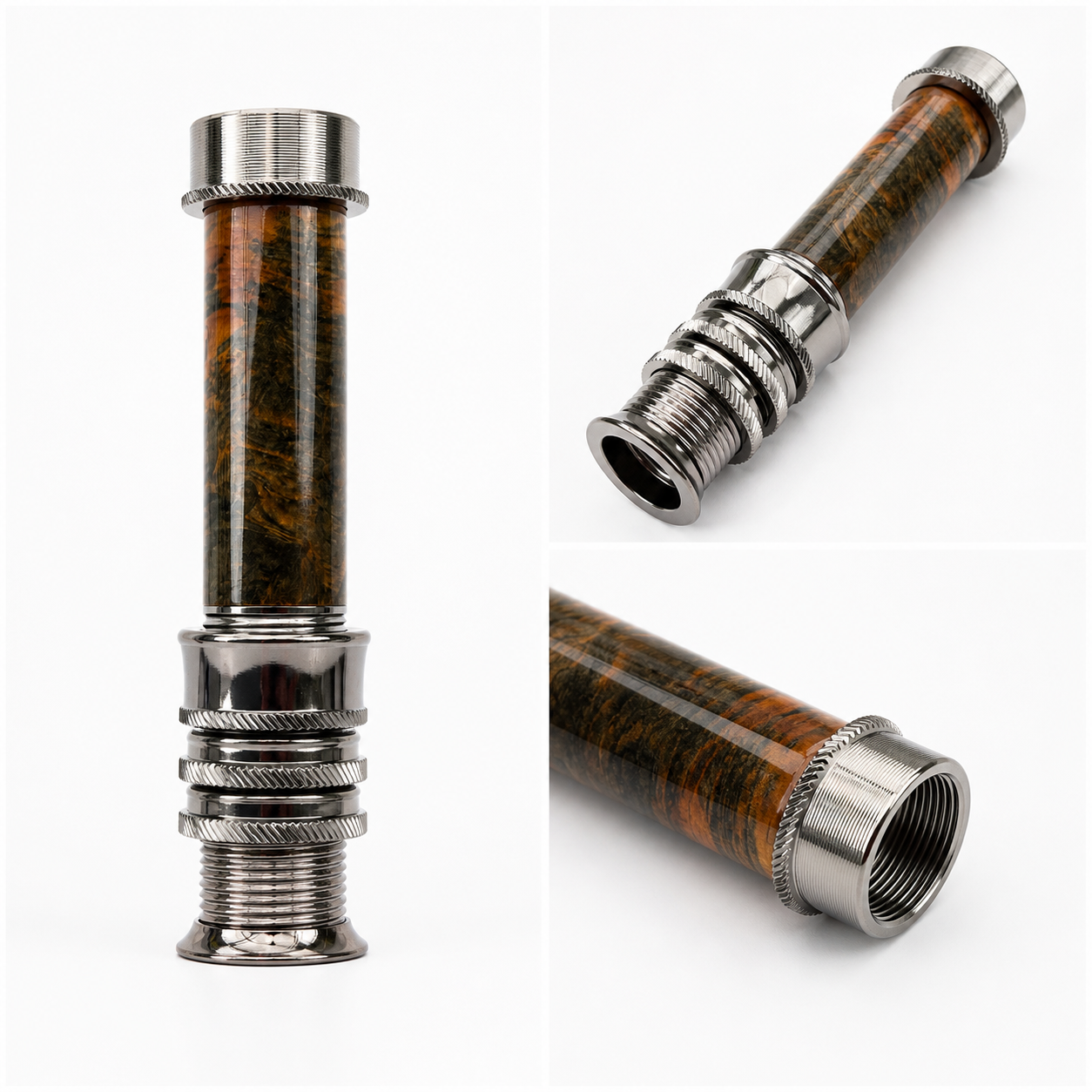 Avante XL Spey Rollenhalter Dark Nickel inkl. Burlwood Insert
